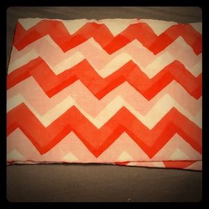 Orange and white chevron infinity scarf